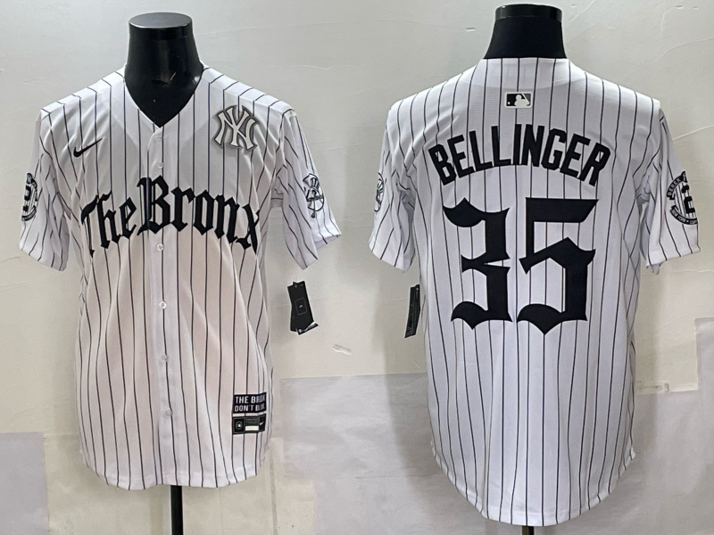 Men New York Yankees #35 Bellinger White Nike  2025 MLB Jersey style 009